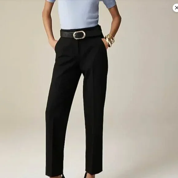 NEW J. Crew Women's Kate Pants Cotton Stretch Black Size 14 - Picture 1 of 6